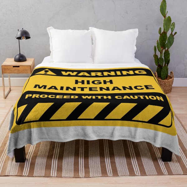 Item preview, Human Warning Sign HIGH MAINTENANCE PROCEED WITH CAUTION Sayings Sarcasm Humor Quotes designed and sold by ColorMeHappy123.