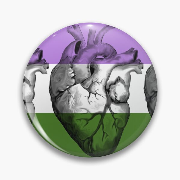 Item preview, Genderqueer Pride Anatomic Heart designed and sold by incloudines.