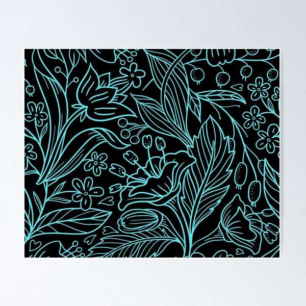 Item preview, Selva tropical azul marino follaje floral patrón azul y verde verano hojas de Hawai designed and sold by conceptDVS.