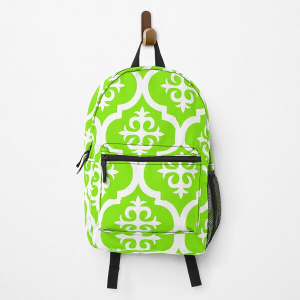 Item preview, Green and White Moroccan Quatrefoil Design  designed and sold by RabiaDesigns.