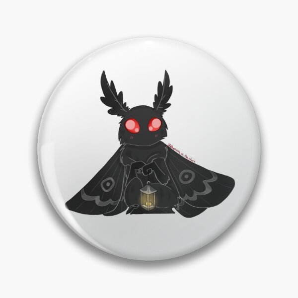 Item preview, Tiny Mothman (Mothling!) with lamp, kawaii cryptid designed and sold by OTBPShop.