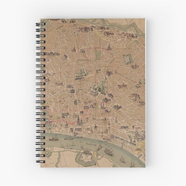 Item preview, Vintage Antwerp Belgium Monuments and Landmarks Map (1885) designed and sold by BravuraMedia.
