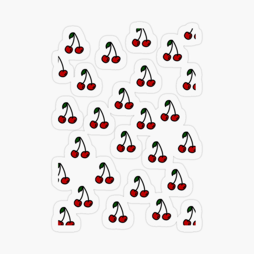 Cherries fruits cherry aesthetic background red | Photographic Print