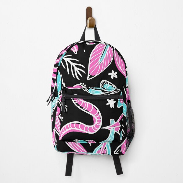 Item preview, Tropical Brazil jungle Bird marine blue black pink floral foliage pattern summer Hawaii  designed and sold by conceptDVS.