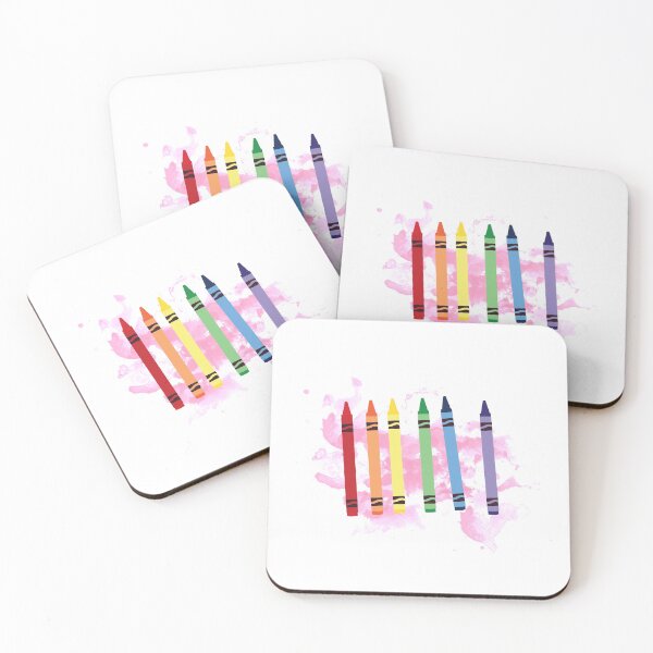 Item preview, Colorful Crayons Watercolor Background Design designed and sold by idovedesign.