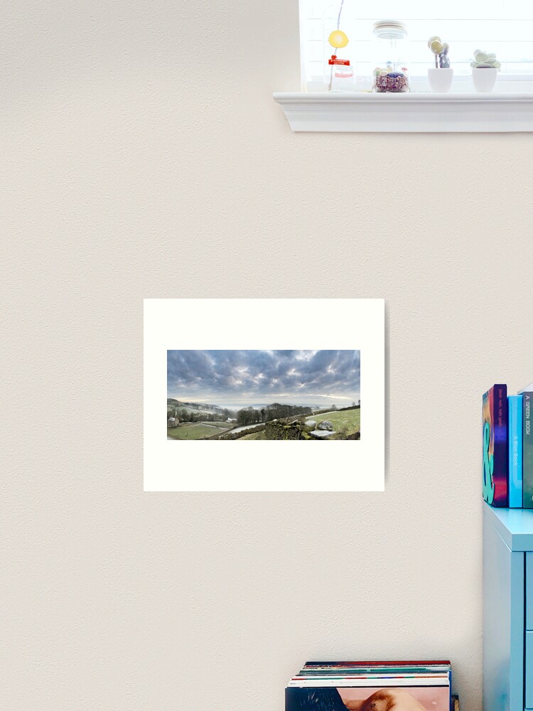 Thumbnail 2 of 3, Art Print, Airedale Lost in Fog from East Morton designed and sold by sjbowen.