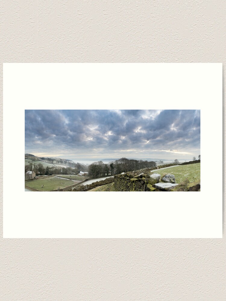 Thumbnail 1 of 3, Art Print, Airedale Lost in Fog from East Morton designed and sold by sjbowen.