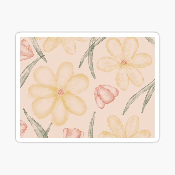 Yellow Watercolor Florals Sticker