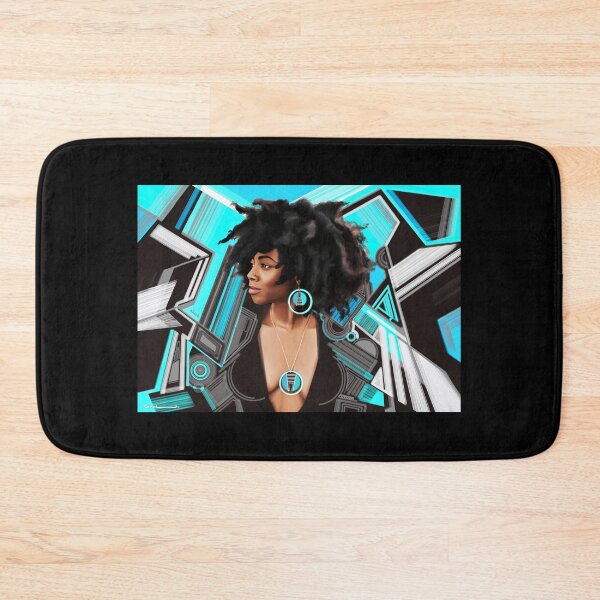 Item preview, Black is Beautiful Blue brown and White Abstract portrait designed and sold by smARTwork.