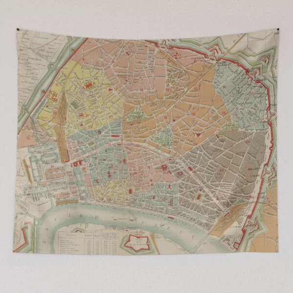 Item preview, Vintage Map of Antwerp Belgium (1893) designed and sold by BravuraMedia.