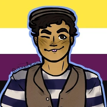 Artwork thumbnail, Newsies Romeo Pride Sticker ( Nonbinary ) by RacetrackIRL
