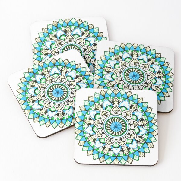 Item preview, A blue and green mandala designed and sold by SoniKapoor.
