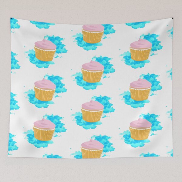 Item preview, Strawberry Cupcake with Watercolor Background Design designed and sold by idovedesign.