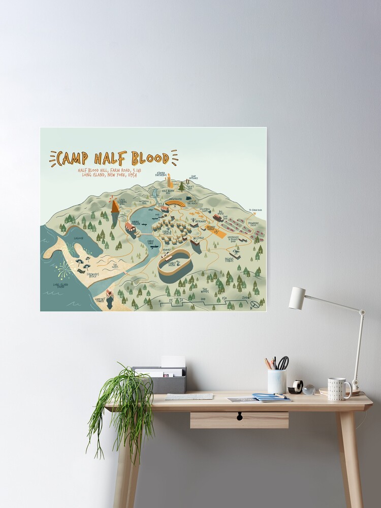 Map of Camp Half Blood Postcard for Sale by roxxell l