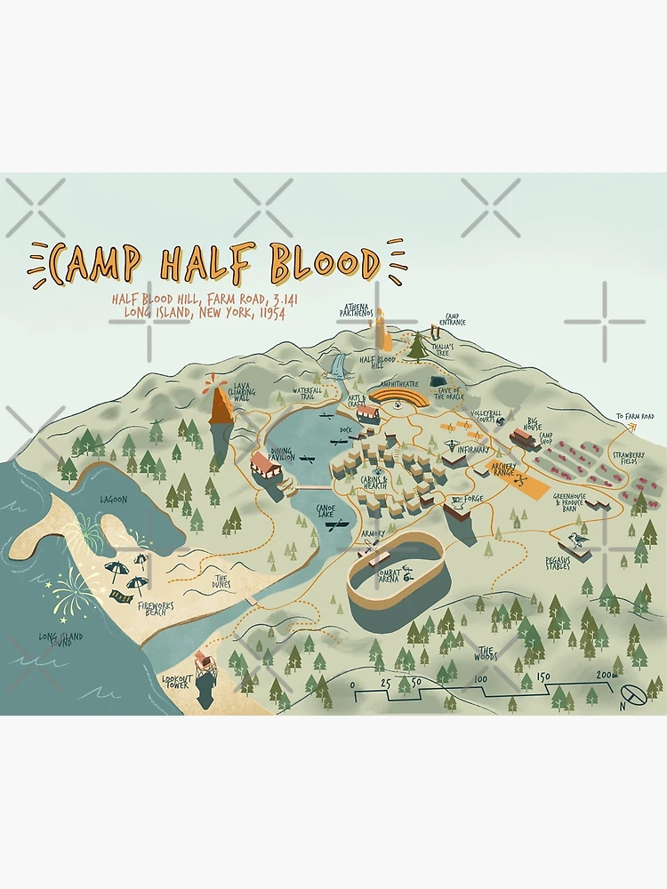 Map of Camp Half-blood on Handmade Scroll Percy Jackson and 
