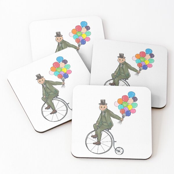Item preview, Penny-Farthing Cat with Ballon designed and sold by MANUMONY.