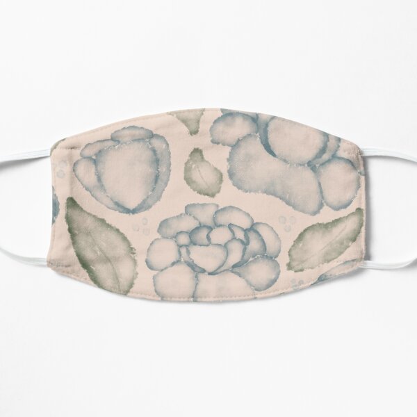 Blue Peony Watercolor Mask