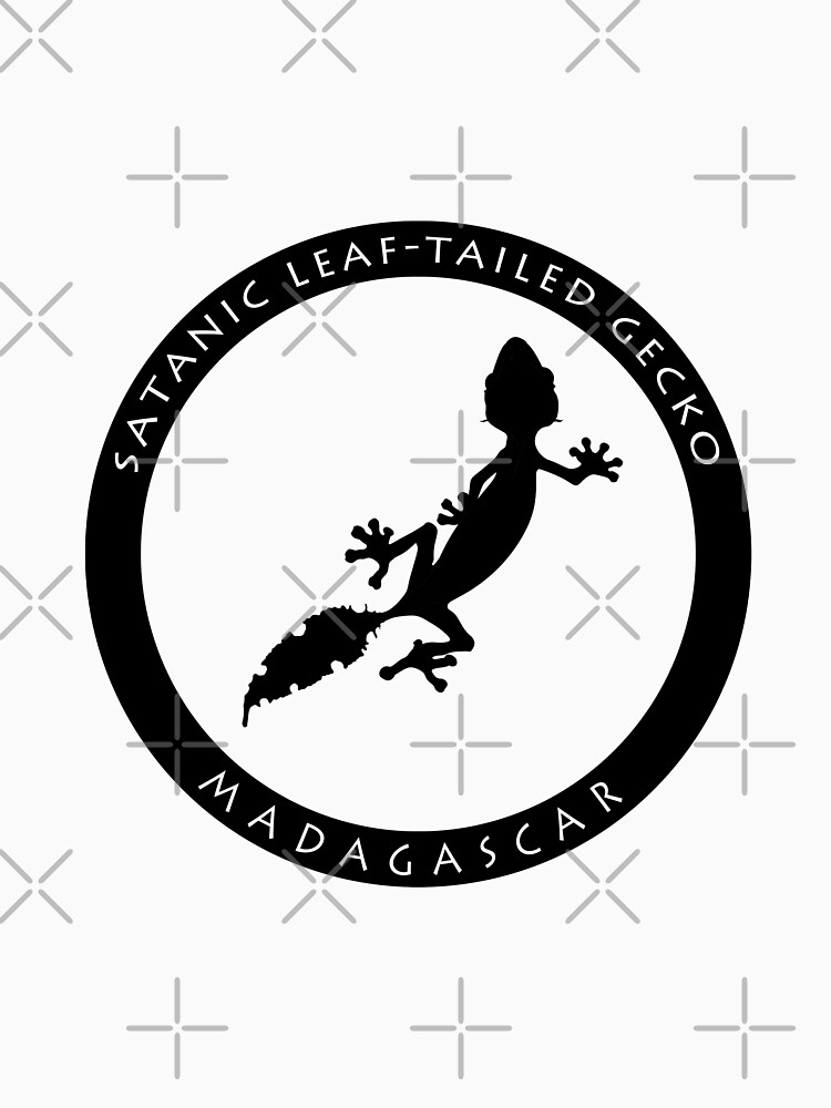 Thumbnail 7 of 7, Classic T-Shirt, Satanic leaf-tailed gecko Madagascar wildlife - black print designed and sold by 12images.