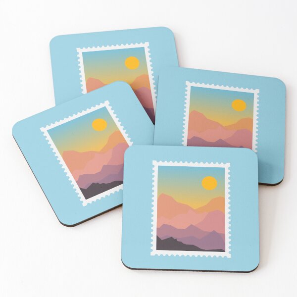 Item preview, Sunset Mountains Stamp designed and sold by happycrystal.
