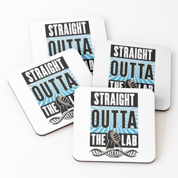 Item preview, Straight Outta the Lab - Pipette in Fist with DNA Blue and Black Logo Design designed and sold by Zit-Zat-Zot.