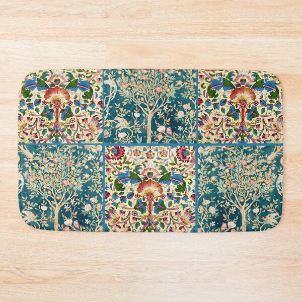 Item preview, POMEGRANATE TREE BIRDS, FLOWERS, GREEN LEAVES  Art Nouveau Floral Tiles designed and sold by BulganLumini.