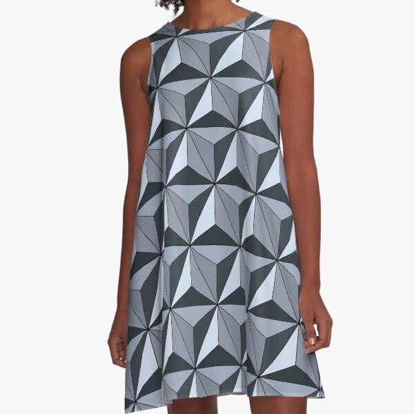 Spaceship Earth - Silver A-Line Dress