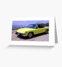 Porsche 914 Car Automobile Poster Print And Card Greeting Card