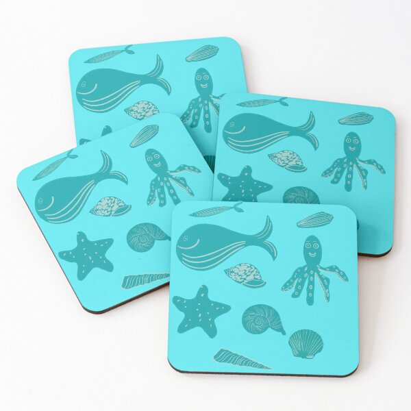 Item preview, Beach Fish Octopus Whale Starfish And Seashells  designed and sold by Lartheviking.