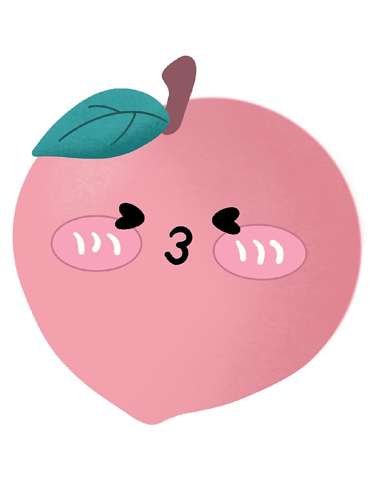 "Cute peach with kissing emoji" Poster for Sale by SofiiaAl Redbubble