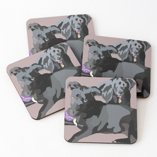 Item preview, Black labs with a toy on pink background  designed and sold by cmartin2396.