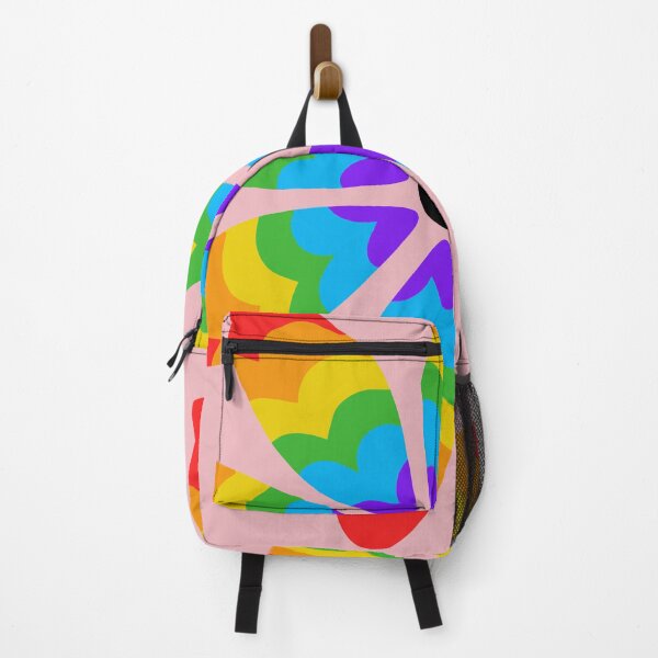 Item preview, LGBT pride flower, rainbow petals, pastel pink background designed and sold by HTPOP.