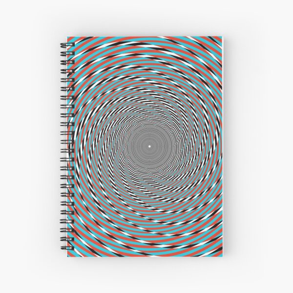 Hypnotic swirl, Optical illusion, Concentric Circles, Geometric Art - концентрические круги Spiral Notebook