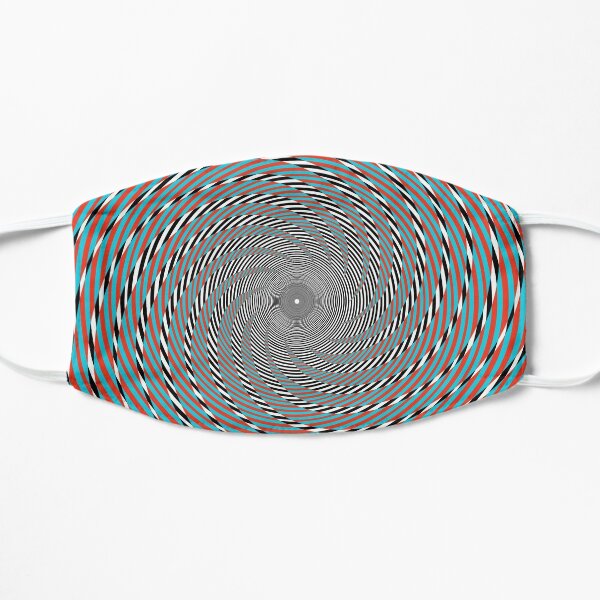 Hypnotic swirl, Optical illusion, Concentric Circles, Geometric Art - концентрические круги Flat Mask