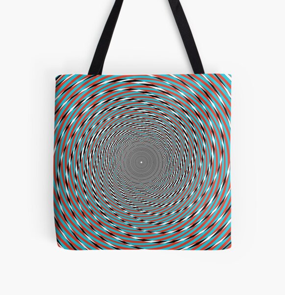 Hypnotic swirl, Optical illusion, Concentric Circles, Geometric Art - концентрические круги All Over Print Tote Bag