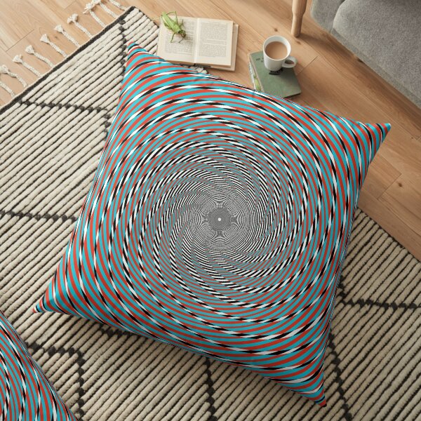 Hypnotic swirl, Optical illusion, Concentric Circles, Geometric Art - концентрические круги Floor Pillow