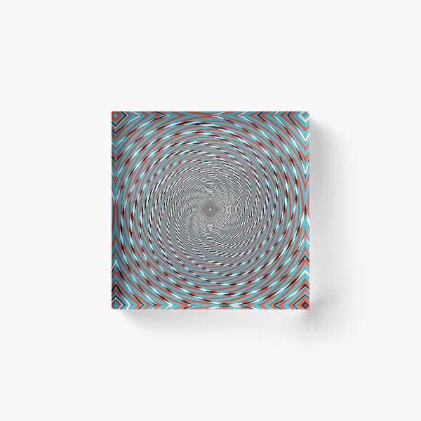Hypnotic swirl, Optical illusion, Concentric Circles, Geometric Art - концентрические круги Acrylic Block