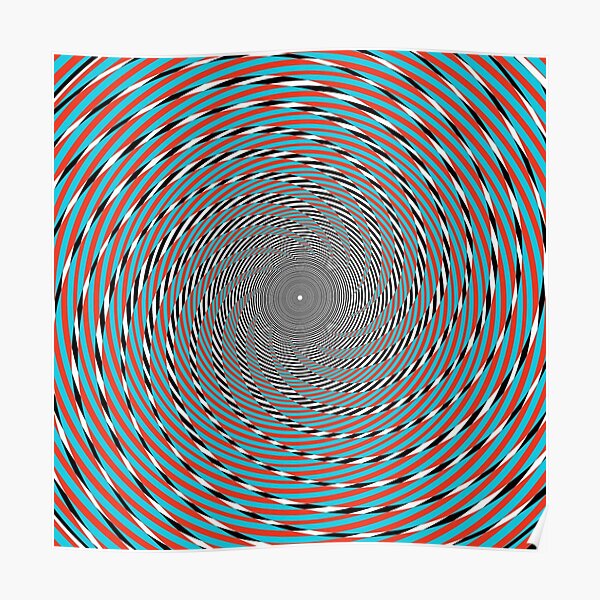 Hypnotic swirl, Optical illusion, Concentric Circles, Geometric Art - концентрические круги Poster