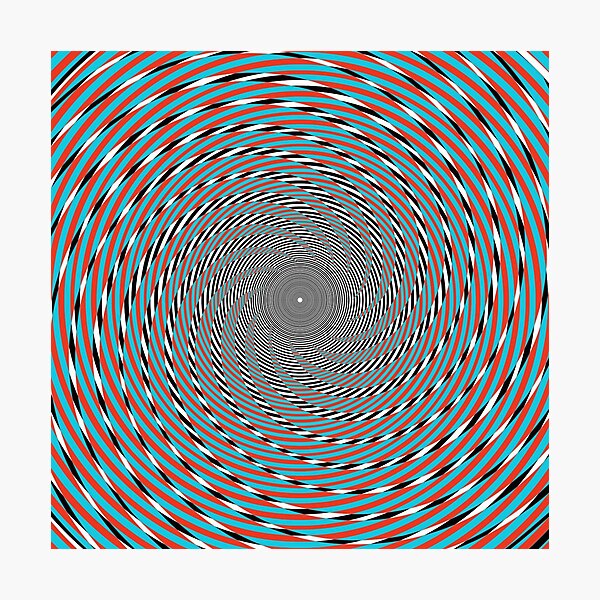 Hypnotic swirl, Optical illusion, Concentric Circles, Geometric Art - концентрические круги Photographic Print