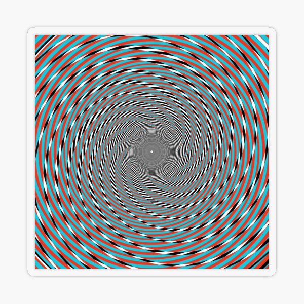 Hypnotic swirl, Optical illusion, Concentric Circles, Geometric Art - концентрические круги Transparent Sticker