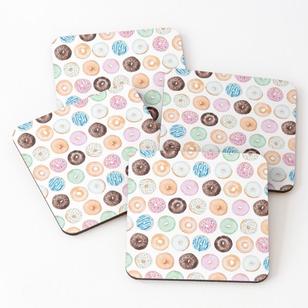 Item preview, Donut Pattern - Watercolor multicolored donuts designed and sold by Greengate Images.