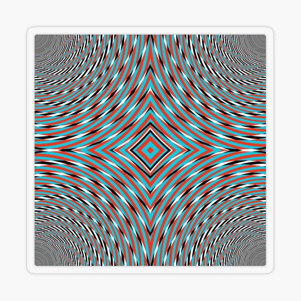 Optical illusion Concentric Circles Geometric Art - концентрические круги Transparent Sticker