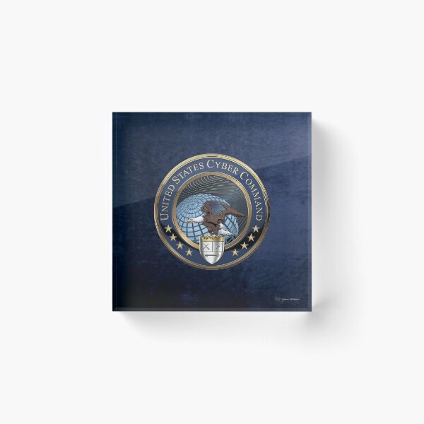 Item preview, United States Cyber Command - CYBERCOM Emblem over Blue Velvet designed and sold by Serge Averbukh Art Studio.