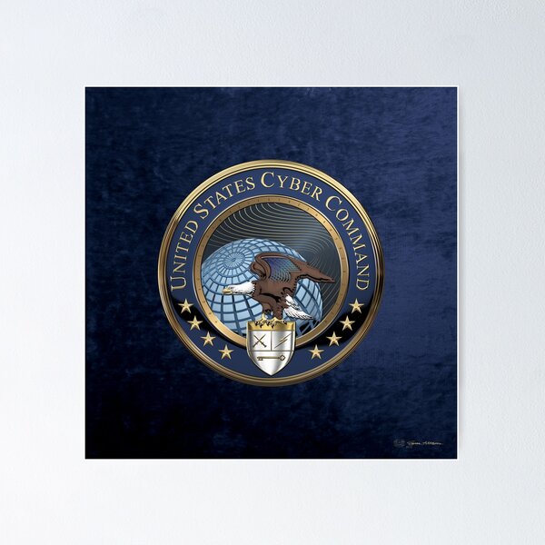 Item preview, United States Cyber Command - CYBERCOM Emblem over Blue Velvet designed and sold by Serge Averbukh Art Studio.