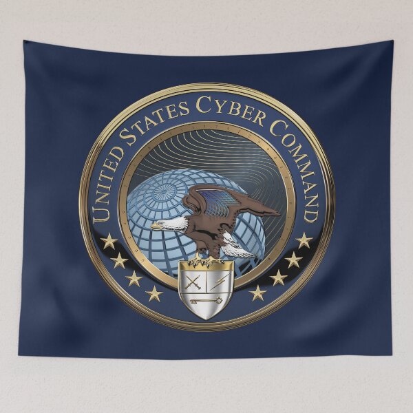 Item preview, United States Cyber Command - CYBERCOM Emblem over Blue Velvet designed and sold by Serge Averbukh Art Studio.