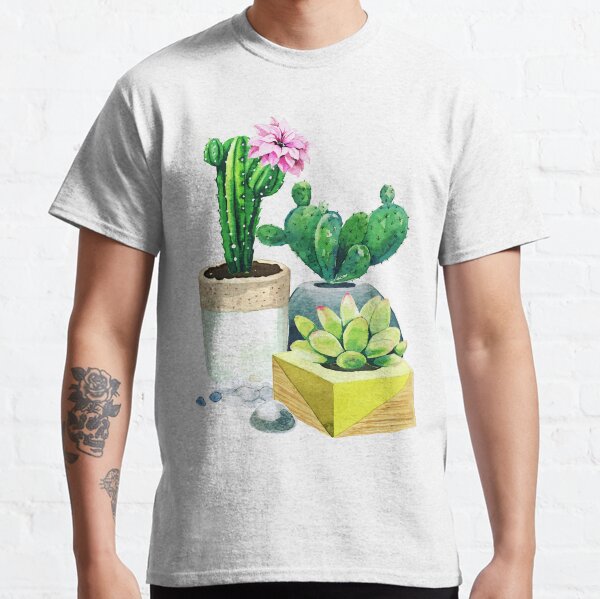 Green cactus illustration, Rhipsalis baccifera Cactaceae T-shirt