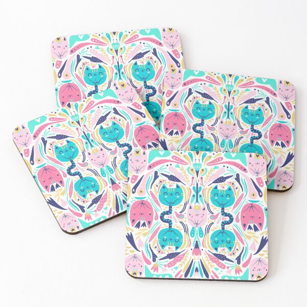 Item preview, Cats and flowers pattern designed and sold by mjdaluz.