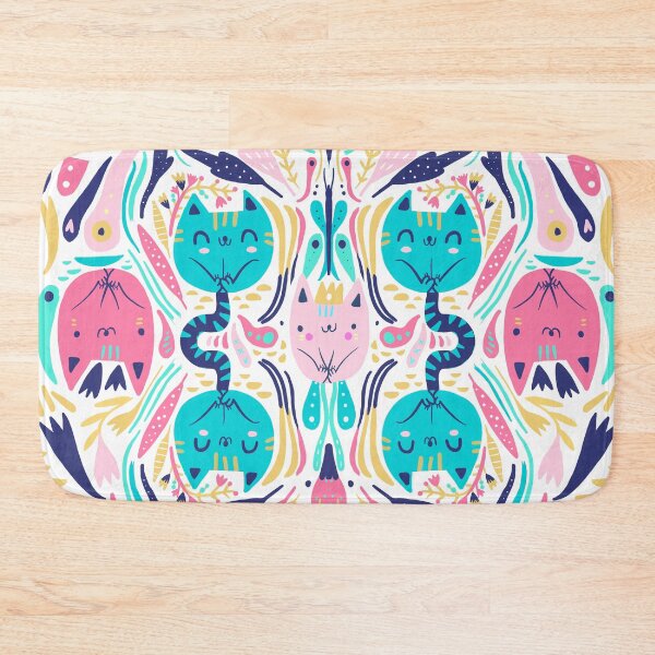 Item preview, Cats and flowers pattern designed and sold by mjdaluz.