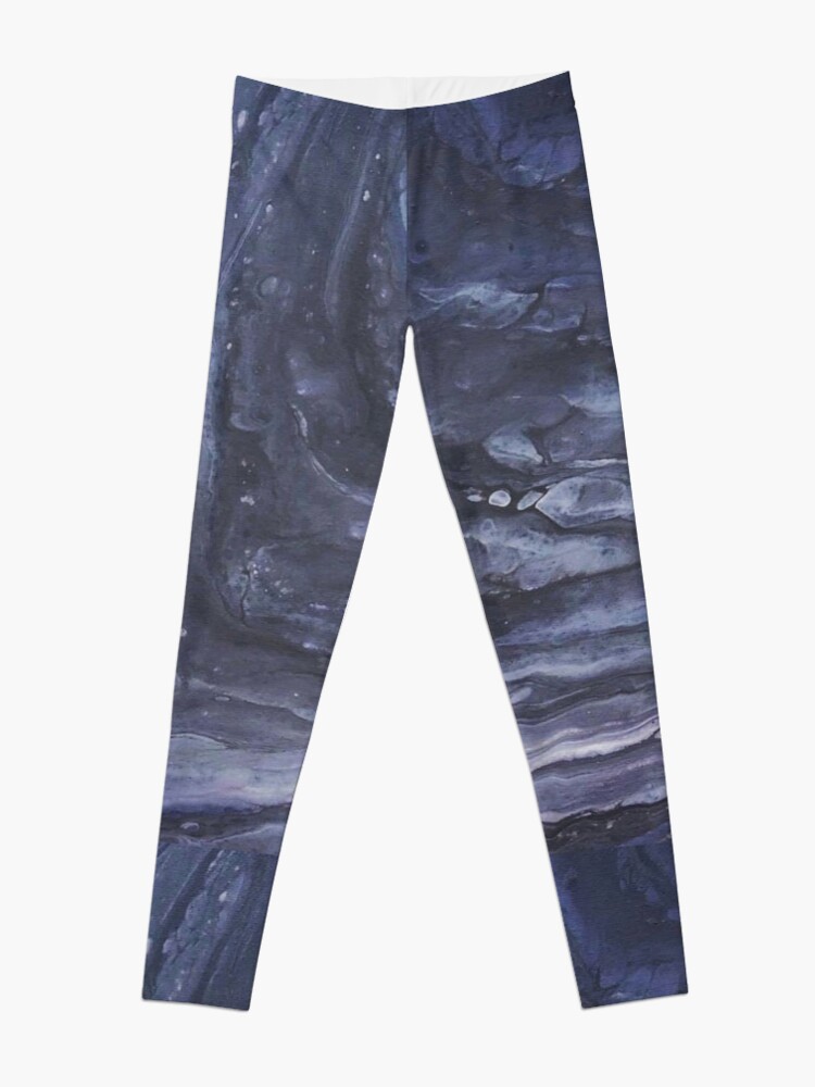 Alternate view of Deep Space Fluid Art Design Leggings