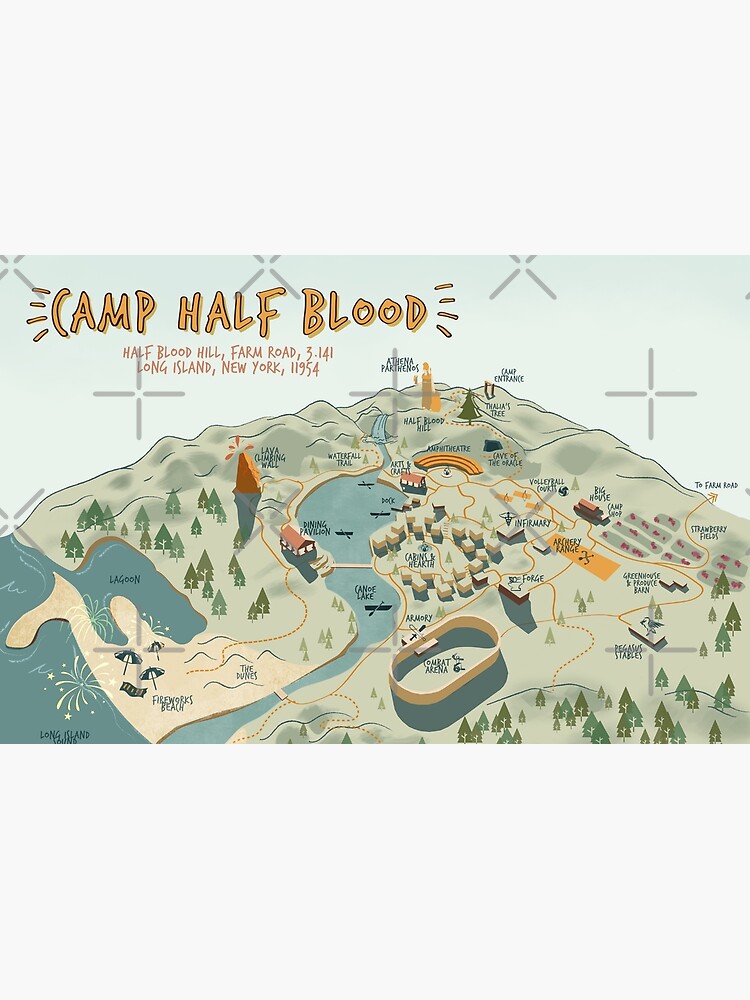 Map of Camp Half Blood Zipper Pouch for Sale by roxxell l