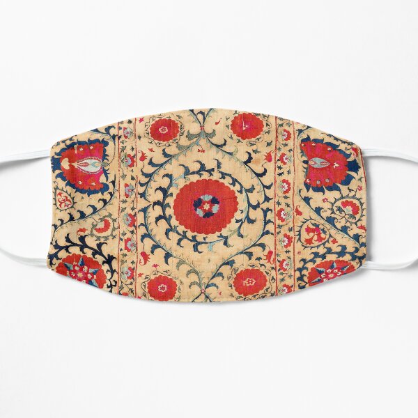Samarkand Suzani Bokhara Uzbekistan Floral Embroidery Print Mask
